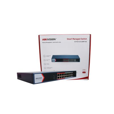 Switch Poe Hikvision 100/1000 Ds-3e1318p-ei/m - 16 Portas Fast